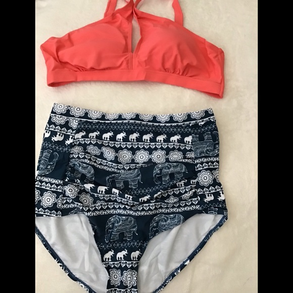 Boho Chic High Waist 2 Piece Swimsuit - Picture 4 of 5